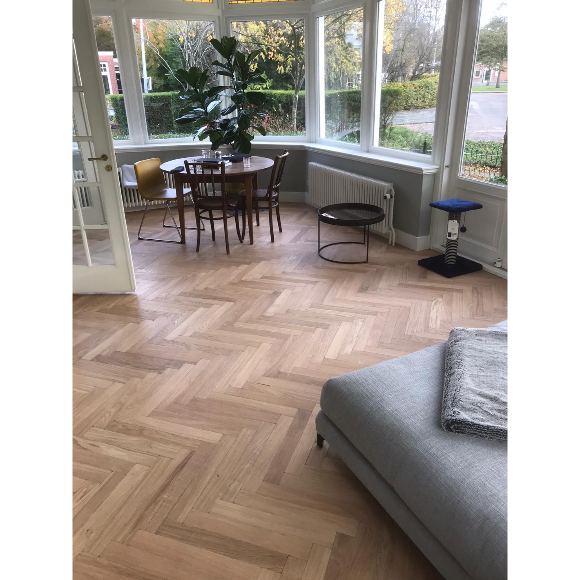 Eiken visgraat vloer naturel wit geolied gelegd in Bloemendaal Holtz vloeren