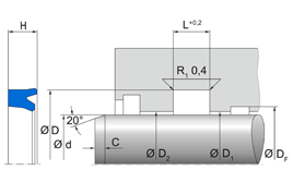 Freudenberg Stangafdichtring Hydraulics - L20 L 3621/1/ / | 85 NBR B247 | 20x30x8 MM | Merkel Rod-U-Cup series L20 - 24094863