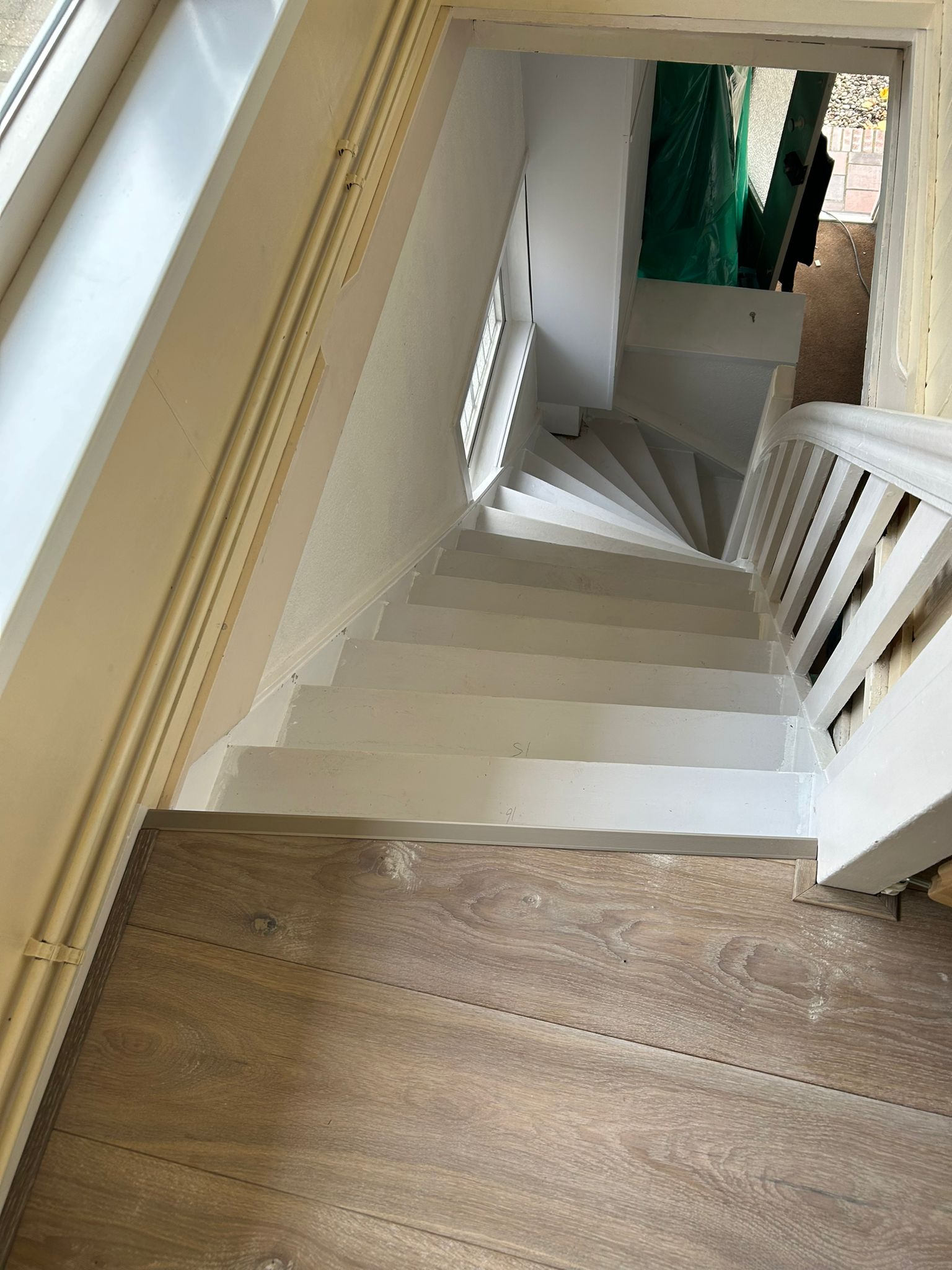 Op de overloop is in het jaren dertig huis een mooie eiken multiplank geplaatst.