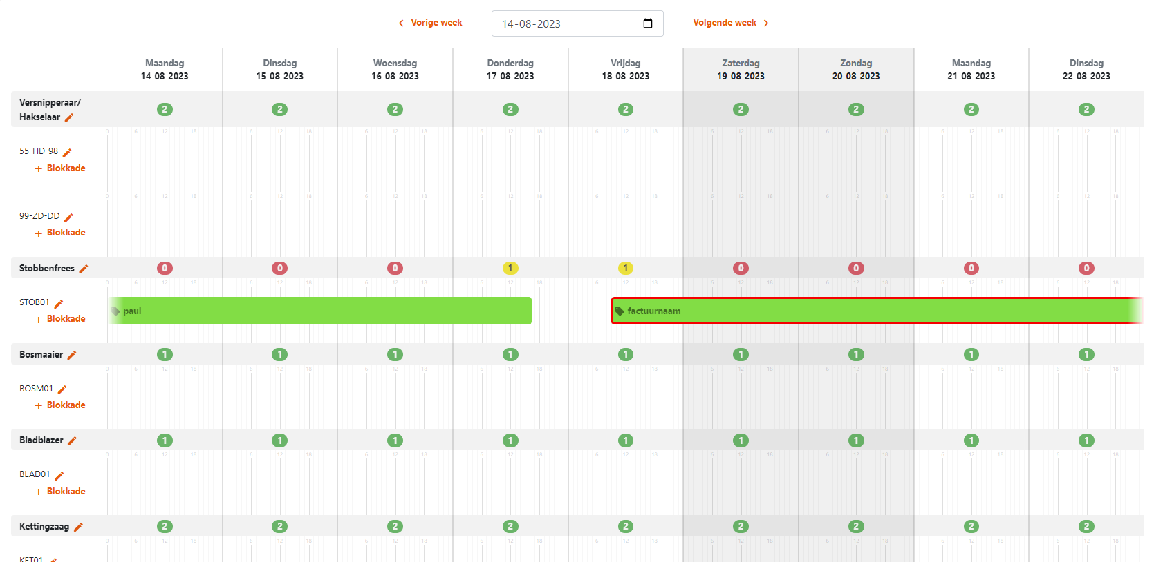 Verhuursoftware backend in Dotsimpel CMS