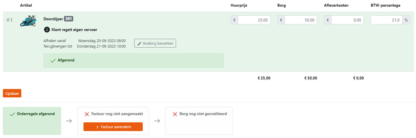 Verhuursoftware backend in Dotsimpel CMS