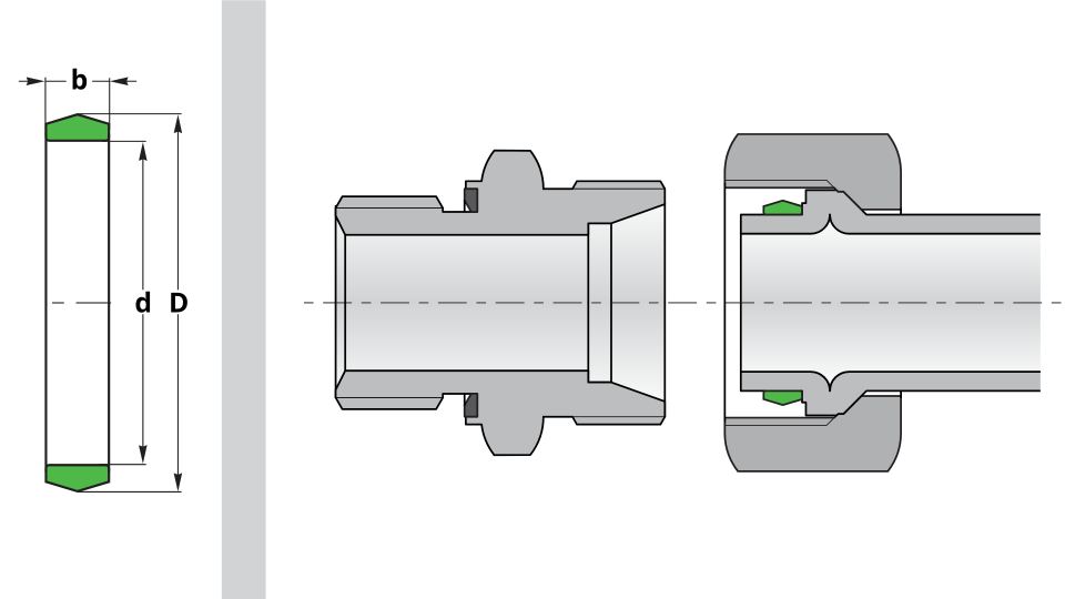 Walform Soft Seal - L=M12 x 1,5 / S=M14 x 1,5 - ø6mm x 8mm x 2,7mm measurement