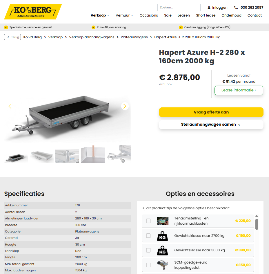 Ko vd Berg Aanhangwagens