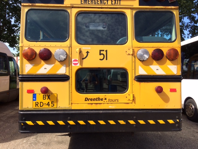 amerikaanse schoolbus achterzijde