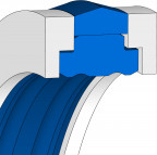 Piston Seal Hydraulic - 110x85x30 - T44 - 93 AU V167 / NBR / POM PO202 - Freudenberg - 24368011 - Packaging Unit 1