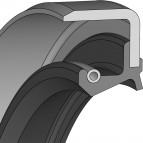 Wellendichtring - 25x40x8 - WBS - 70 NBR NB70C401 - Dichtomatik - 49383408 - Verpackungseinheit 1