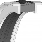 Hydraulic Piston Seal - 45X37X15,50X4 - KK22 - 80 NBR F / PA - Dichtomatik - 67189379