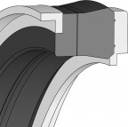 Kolbendichtung (Hydraulik) - 65X45X14X10 - KNA16 - 80 NBR NB800901 / POM - Dichtomatik - 67071718