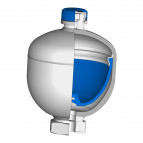 Diaphragm Accumulator DACC - 0.32L x 210 / 0,0 bar x 92 x 140.5 - G1/2 (F) - Freudenberg - 032-1315-044-611 - Steel/NBR - CE/PED - 37004553