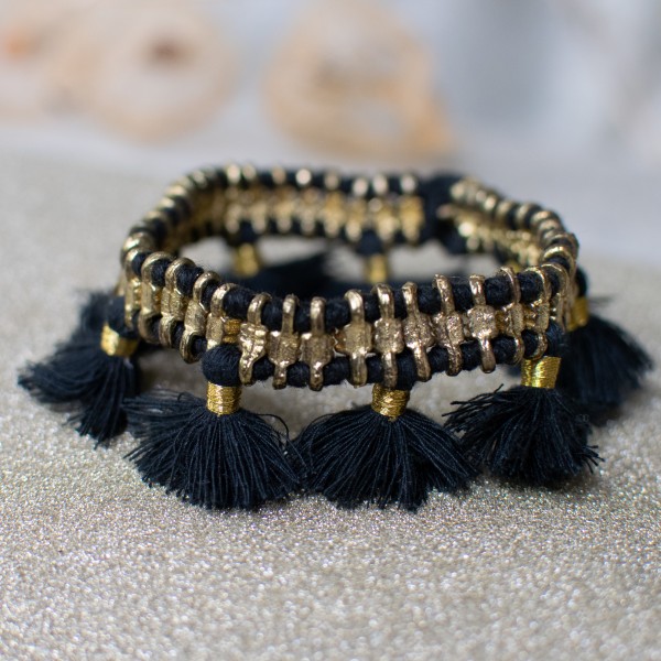 Bracelet - Charming Tassel - Noir - Zenza