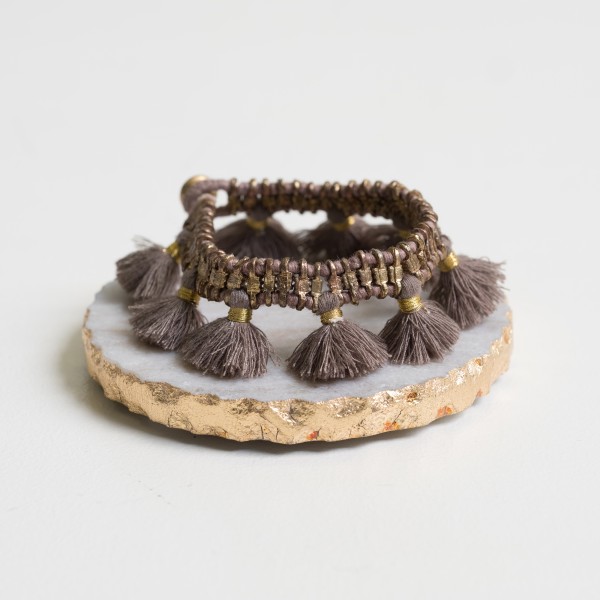 Bracelet - Charming Tassel - Taupe - Zenza