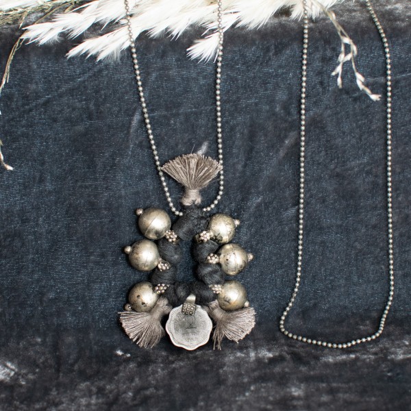 Necklace - Boho - Black/Taupe - Zenza