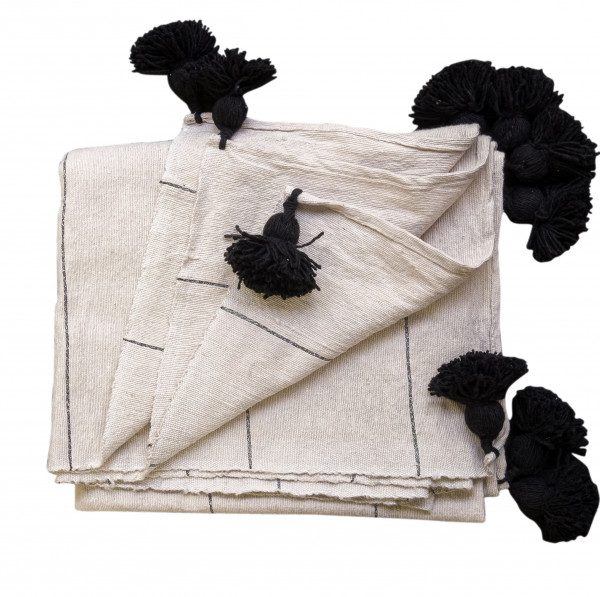 Throw - Pompom - Off White - Zenza