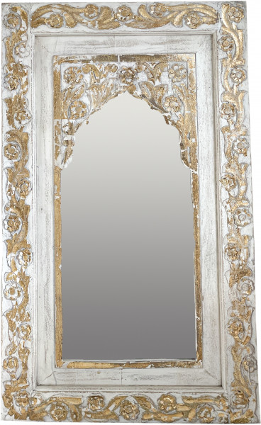 Jaipur Mirror L - Off - White with Gold - Zenza