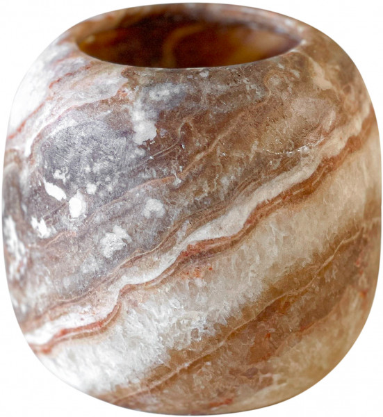 Teelichthalter - Alabaster Large - Braun - Zenza