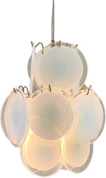 Hängeleuchte - Seventies - Glas - S - Weiß - Zenza