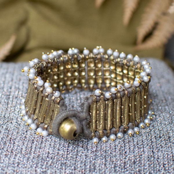 Armband - Grace Pearly - Taupe - Zenza