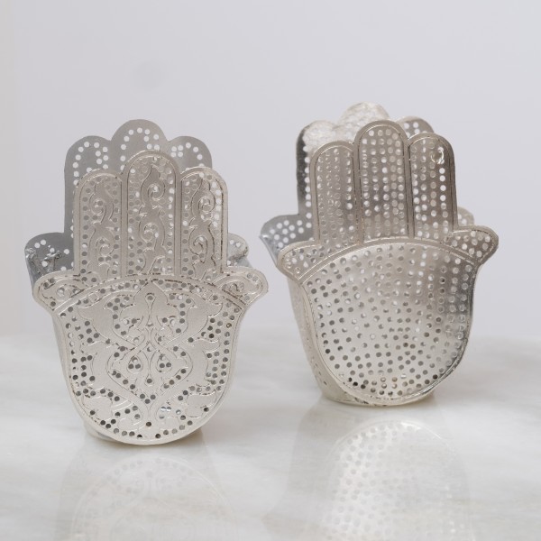 Wax Holder - Hand Double - Silver - Zenza