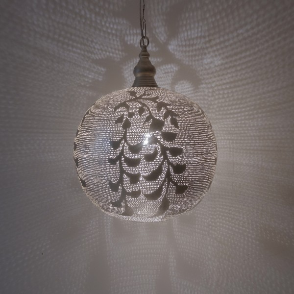 Pendant Lamp - Ball - Blossom - XL - Silver - Zenza