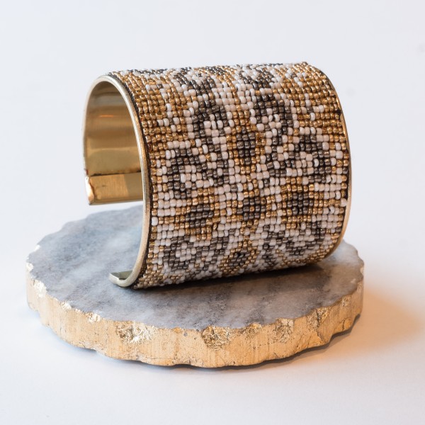 Bracelet - Queen Cuff Desert - Gold/Beige - Zenza