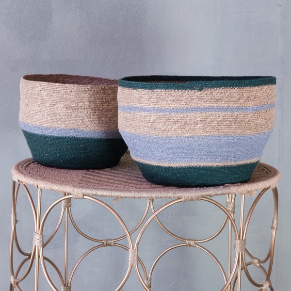 Basket - Nile (set of 2) - Gray/Green - Zenza