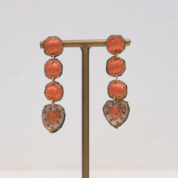 Earring - Heart Large - Coral - Zenza