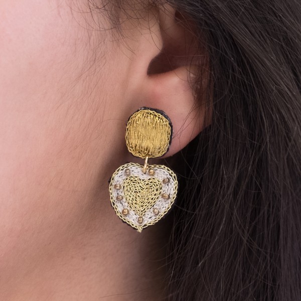 Earring - Heart Small - Ivory - Zenza