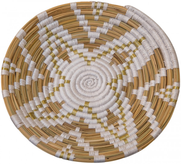 Wall Decoration - Sahara Floral Basket S - White/Gold - Zenza