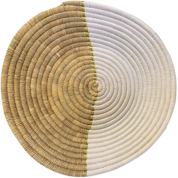 Wall Decoration - Sahara Abstract Large - White/goud - Zenza