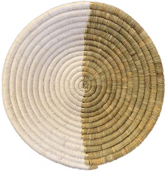 Wanddecoratie - Sahara Abstract Basket XS - Wit/Goud - Zenza