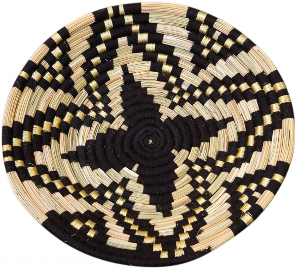 Wanddekorationen - Sahara Floral Basket Black XS - Schwarz/Gold - Zenza