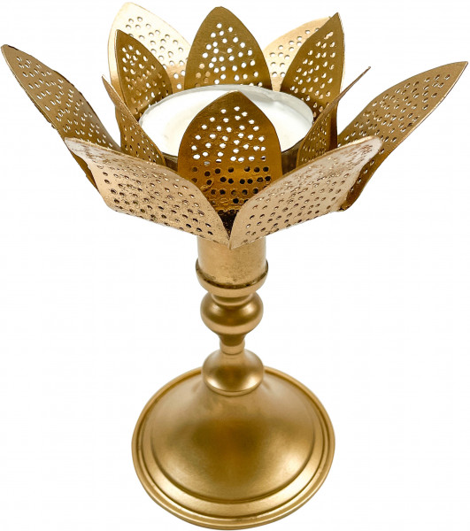 Tealight holder - Lotus Zenith - Goud - Zenza