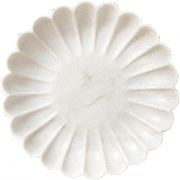 Schüssel - Scalloped Marble - XL - Weiß - Zenza