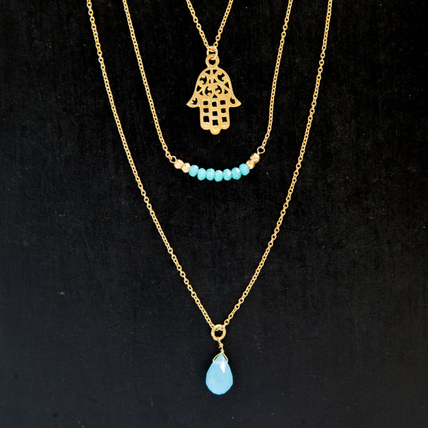 Collier - Triple - Turquoise