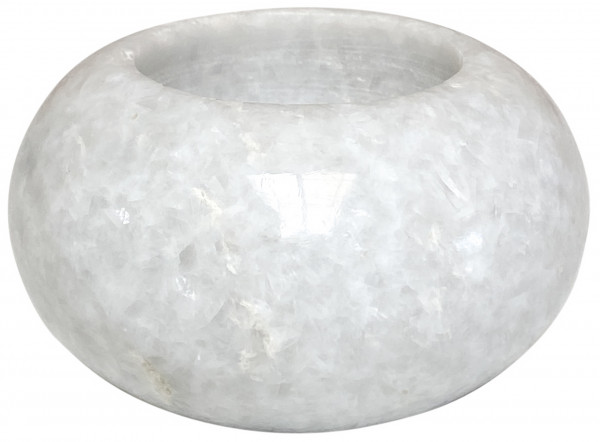 Teelichthalter - Marble Round - S - White - Zenza