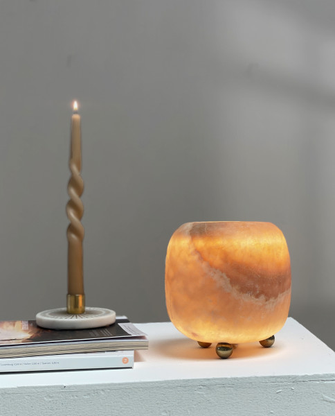 Table Lamp - Alabaster - Luna - S - Amber - Zenza