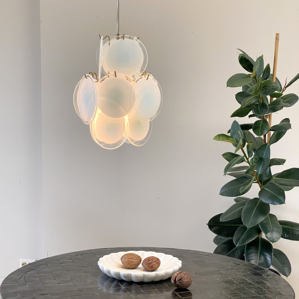 Hanglamp - Seventies - Glas - S - Wit - Zenza