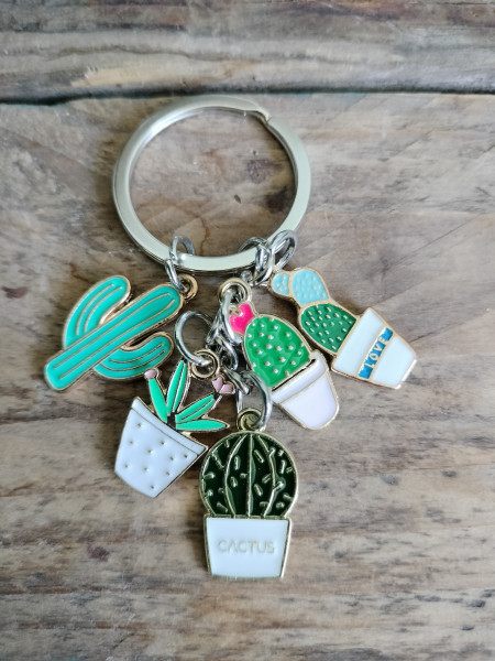 Sleutelhanger Cactus Love met 5 bedels