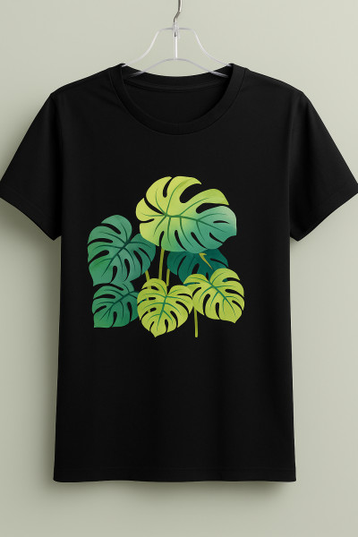 Monstera t-shirt - Zwart