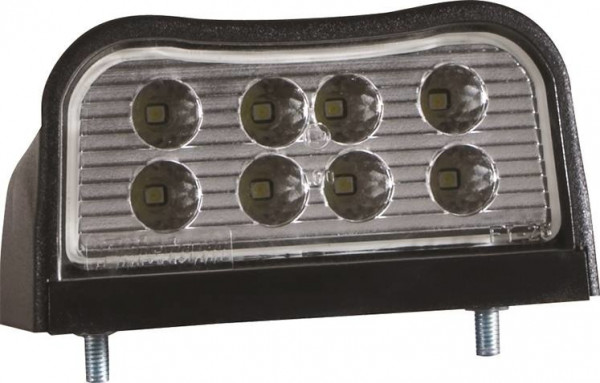 Kentekenlamp LED 12/24v 100 x 55 x 55mm Schuifconnector 70mm  CE, ECE-R10 / R7 / R4 Wit