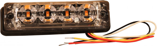 Flitslicht LED oranje 12/24 V 110x29x11 mm kabelaansluiting IP67 4x3 W LED CE, ECE-R10 / R65