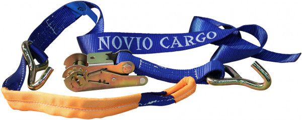 Spanband voor autotransporter met lus voor aluminium velg blauw/oranje 50mm 2000mm Novio Cargo