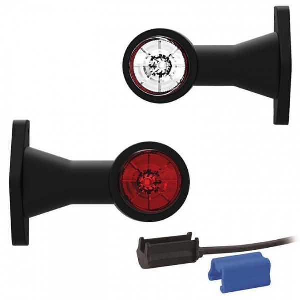 Contourlamp 118 x 130 x 45mm 76mm Rood/wit Rood/wit Universeel DC kabel 200mm, 0,75mm²  12/24v CE, ECE-R10 / R7