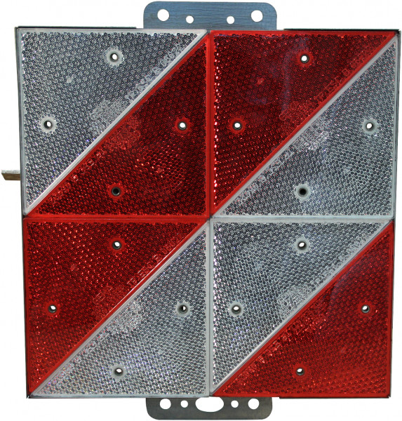 Markeringsbord langzaam rijdend verkeer 285x285mm LOF rood + wit diagonaal gestreept. links