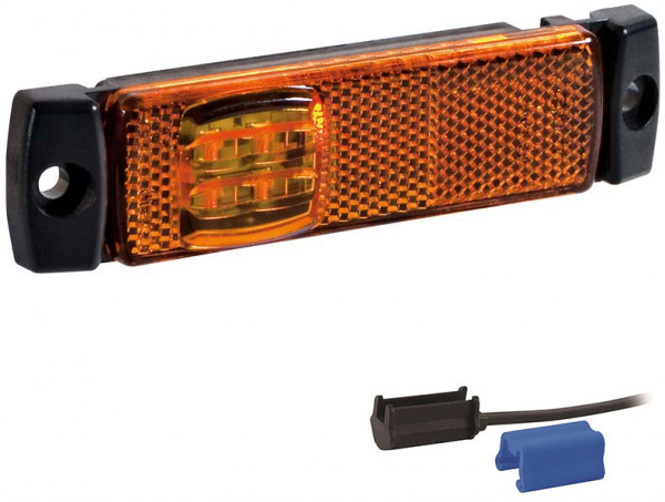 Zijmarkeringslamp 130 x 32 x 14,5mm 116mm oranje DC kabel 500mm 12/24v