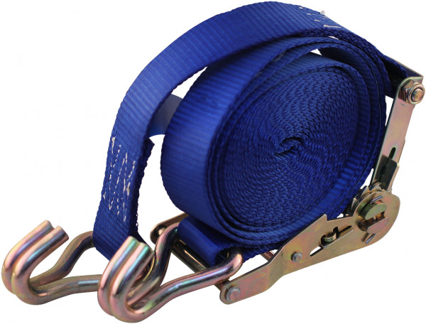 Spanband, 2-delig , met ratel en dubbele punthaken blauw 35mm 5000mm Novio cargo
