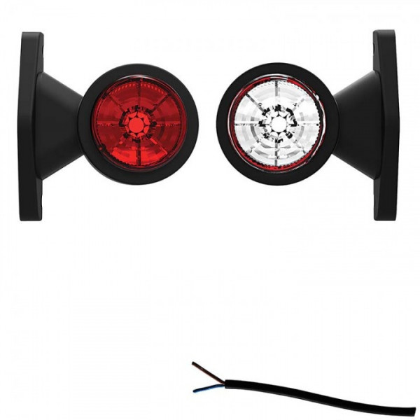 Contourlamp 118 x 88 x 45mm 76mm Rood/wit Rood/wit Universeel kabel 200mm  12/24v CE, ECE-R10 / R7
