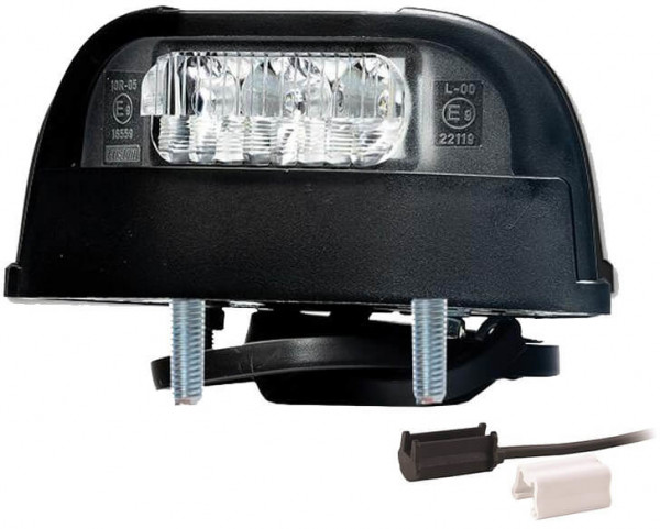 Kentekenlamp LED 12/24v 112,3 x 57 x 97mm P&R kabel 500mm , 2x 1,5mm² 45 of 72mm  CE, ECE-R10 / R4