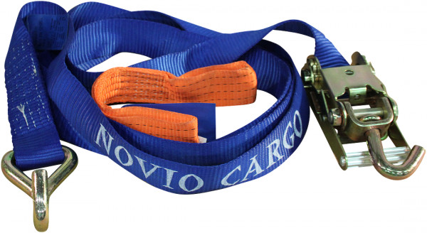 Spanband voor autotransporter met verbindingslus blauw/verbindingslus oranje 50mm x 3500mm Novio Cargo