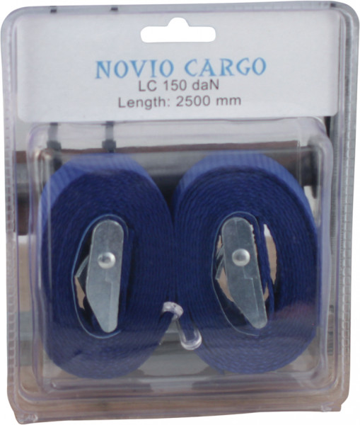 Spanband met klemgesp (set 2 stuks) , blauw 25mm 2500mm Novio Cargo